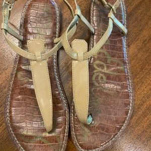 Sam Edelman cream beige patent sandals